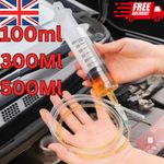 Large Capacity Syringe Reusable Pump Oil Measuring with 100-550ml 1M Clear Tube