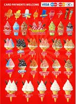 soft serve ice cream menu SIGN VINYL STICKER (65cm x 85cm) ICE CREAM VAN Menu