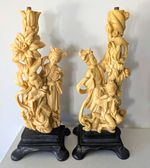 Pair of Vintage Italian Santini Geisha lamp bases