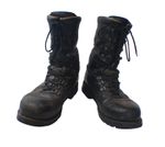 Austrian Army Black Leather Para Combat Boots Military Surpus Airsoft Walking