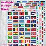 254 Country World Flags Sticker Small Flags 4 Sizes: 10mm, 17mm, 30mm, 37mm