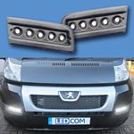 Day Running Lights DRL LED , Fiat Ducato Motorhome 2007 to 2014 Black Text