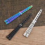 Metal Butterfly Balisong Toy Knife Steel Trainer Training Dull Tool Practice