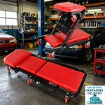 Heavy Duty 150kg Mechanics Creeper Seat, 36" Foldable Rolling Stool with Padded
