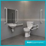 Complete Doc M Pack Disabled Toilet Basin Grab Rails Bathroom Set White