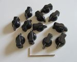 Pack of 12 Brass Insert Guitar Chicken Head Knob AMP Effect pointer Knob Black