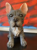French Bulldog Dog Ornament Resin Figurine Grey Home Dog Lover Decor 