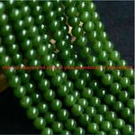 4/6/8/10/12/14mm Natural Nephrite Green Jade Round Gemstone Loose Beads 
