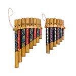 Bamboo Pan Pipe Flute Dot Painted - Various Sizes Instrument Handmade Fair Trade