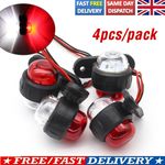 4 x Mini Side Rubber Led Marker Lights Trailer Truck Lorry Camper Outline 12 24v
