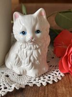 Vintage Kitsch White Persian Cat Figure Retro