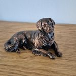 Labrador Retriever Ornament H5cm L10cm Hand Cast Black Copper Dog Lovers Gift