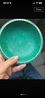 Vintage Gustavsberg "Argenta" Green Ceramic Bowl – Wilhelm Kåge Art Deco – Model