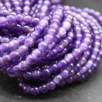 Large Hole (2.5mm) Round Beads, 6mm , Various Stones - 15", for Jewellery Making