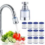 Tap Water Filter for Taps, Hard Water Filter Tap with 10 Replacement Cartridges