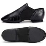 SLIP ON JAZZ DANCE SHOES Black Leather split irish Soft leotard sole UNISEX 03