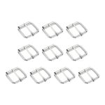 10Pcs 1.26 Inch (32mm) Metal Roller Buckle Belts Hardware Silver White