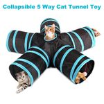 Cat Tunnel for Indoor Cats 5 Way Collapsible Interactive Peek Hole Pet Tube Toys