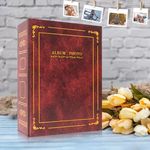 Traditional 6"X4" Photo Album Memo Holder Photo Album with 200 Pockets Burgundy*