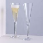 2x Dartington Crystal Sharon Champagne Flutes 250mm -Signed -Excellent Condition