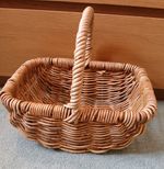Rattan Wicker Woven Basket With Handle Rustic Farmhouse Storage Basket