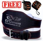 EVO 6" 4" Pure Leather Gym Belts Weightlifting Back Support Strap Bodybuilding W