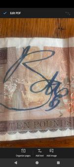Bono Autographed £10 Note Signed