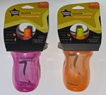 Tommee OR/PU Bite Resistant 2X Bottles CUP Drink 300ml 9m/12m LEAK SHAKE PROOF