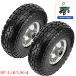 Wheelbarrow Wheel 10" Solid 4.10/3.50-4 Puncture Proof  Hand truck Trolley Tyre