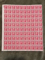 #707 2 cent Washington Full Sheet Of 100 MNH OG