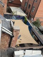 8m x 4m REFURB STRETCH TENT Seat  30+ PUB/CAFÉ/GARDEN Shade & Rain PVC