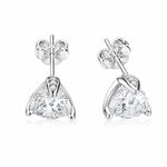 8mm  2*2Carat Moissanite Stud Earing -GRA Certified | D Color VVS1 | Rhodium Pla