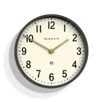 Newgate® Mr Edwards Wall Clock Grey Contrast Gold Hands Modern Arabic Dial