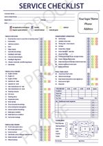 Vehicle service A4 duplicate pad checklist Used car service inc your details