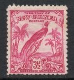 New Guinea 1932 3½d analine carmine Bird of Paradise, no dates, MNH, SG 180a
