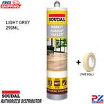 Soudal Parquet Sealant 290ml Light Grey Acrylic Joint Sealant + Tape