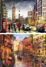 Twin Pack of 500 Piece Jigsaw Puzzles - London to Venice