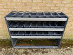 Bott Van Storage Rack with Plastic Small Parts Bins Grey/Black.