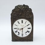Vintage Ornate Morbier Dark Metal Mantel Clock
