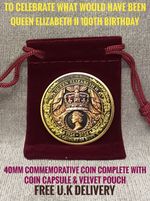 Queen Elizabeth II 100th Anniversary Collectable 40mm Coin. Free Delivery UK