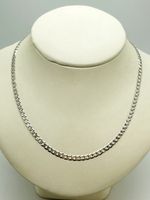 9ct White Solid Gold Curb Chain – 3.4mm - 20" - CHEAPEST ON EBAY