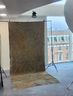 background Hand-Painted Canvas Backdrops - Sage Green & Earthy Tan