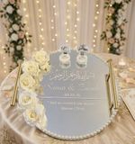 Personalised Wedding Ring Mirror Plate | Custom Nikkah Ring Tray | Engagement
