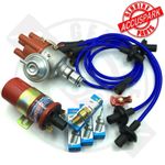 VW Camper Electronic ignition 034 Distributor,Coil,Blue HT,Rotor,IRIDIUM plugs