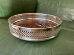 Harrods Vintage Old Coaster Bottle Wine Plate Silver Wood