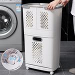 Mobile Laundry Sorter Cart Basket Washing Clothes Hamper Storage Bin On Wheels