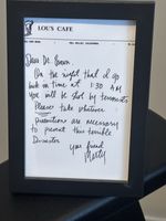 Back To The Future  Lou’s Cafe Marty To Doc Brown Letter 6 X 4 Framed Print