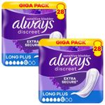 Always Discreet Sensitive Bladder Extra Secure Dry 6 Long Plus Pack 2 x 28 Pads