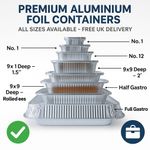 Aluminium Foil Containers With Lids Takeaway Food Trays Meal Prep Catering
