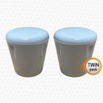 2 x Replacement White Lockshield Radiator Valve Wheel Heads Handles Caps Only